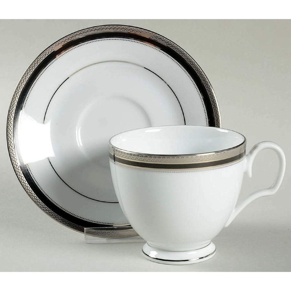 4 Noritake AUSTIN PLATINUM Cup & Saucer